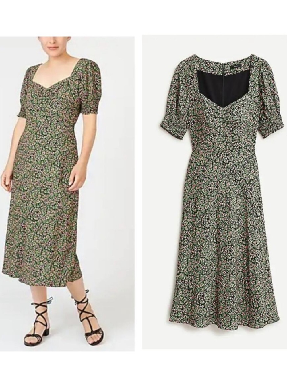 J.Crew Smocked Sleeve Micro Midi Dress Size 14